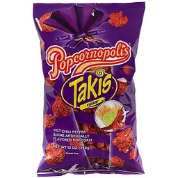 Попкорн Takis Fuego Popcornopolis Hot Chili Pepper & Lime Чилі та Лайм 170 г