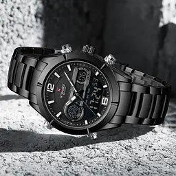 Наручний годинник чоловічий NaviForce Aviator Чорний (3531) - мініатюра 4