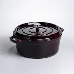 Кокотниця чавунна емальована 6 л, бургунді Yongkang HP-FLG-13 burgundy - мініатюра 6