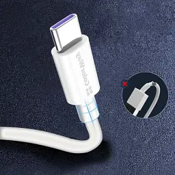 Дата кабель USB 2.0 AM to USB-C 1.0m 5A white ColorWay (CW-CBUC019-WH) - мініатюра 9