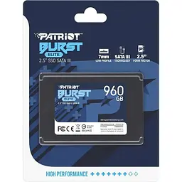 Накопичувач SSD Patriot Burst Elite 2.5" SATAIII 3D TLC 960GB (PBE960GS25SSDR) - мініатюра 3
