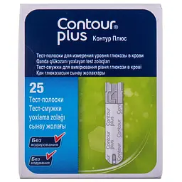 Тест-смужки для глюкометра Contour plus 25 шт.