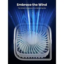 Портативний міні-вентилятор Topk K50 USB charging 360° rotating White - мініатюра 7