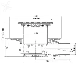 Трап для душу Pestan Confluo Tide-1 боковий 15x15 см 30412 - мініатюра 6