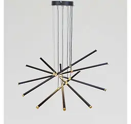 Велика підвісна LED-люстра Artlight L445/6BK+GD 150 Вт, 3 режими, чорно-золота, висота до 105 см, від 30-40 м² - мініатюра 3