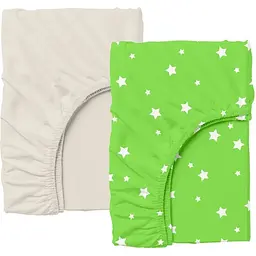 Набір простирадл на резинці Cosas LIME STARFALL 60х120х12 см (SetSheet_Beige_StarFallLime_120x60)