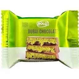 Молочний шоколад Bolci Dubai Chocolate з фісташковою начинкою та катаїфі 16 г (8684568302121)
