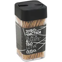 Зубочистки бамбукові Добра господарочка Black&White карбонізовані 150 шт. - мініатюра 2