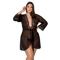 Пеньюар Passion Amberly Peignoir, чорний, 6XL/7XL