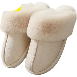 Жіночі домашні капці з хутром Slippers теплі м’які закриті тапочки для дому 36-37 білого кольору KT8003801