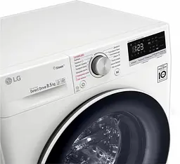 Пральна машина LG з фронтальним завантаженням F2V5GS0W, 8,5кг, 1200, A+++-30%, Пар, глибина 47см, Дисплей, Інвертор, Білий (F2V5GS0W) - мініатюра 9