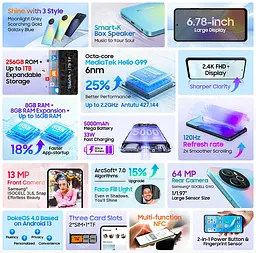 Смартфон Blackview SHARK 8 678" FHD+ /8GB/256GB/ G99/5000mAh/64+13Мп /NFC/ Blue - мініатюра 6
