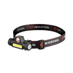 Ліхтар налобний Intertool LB-0309 акумуляторний XPE та COB магнітний 125 лм