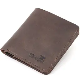 Вінтажне шкіряне портмоне Shvigel 16601 коричневе