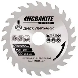 Диск пильний по дереву Granite 125 x 24T x 22.2 мм