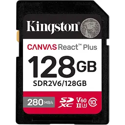 Карта пам'яті Kingston SDXC Canvas React Plus 128GB Class 10 UHS-II U3 V60 (SDR2V6/128GB) [120443]