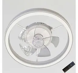 Стельова LED-люстра-вентилятор Artlight WG5114AWH, біла, 55 Вт, від 10-18 м² - мініатюра 2