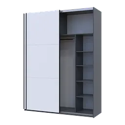 Шафа купе Doros G-Caiser Графіт/Білий 2 ДСП / 3 частини 180х60х240 (44900262) - мініатюра 2
