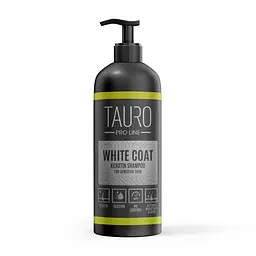 Шампунь Tauro Pro Line для собак і кішок з білим хутром збереження кольору зволоження живлення White coat Keratin 1000 мл