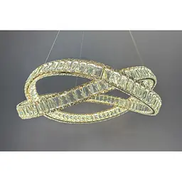 Підвісна кришталева LED-люстра з кільцями Linisoln 7108 FG золото 180 Вт 58 см для вітальні до 17 м2 - мініатюра 2