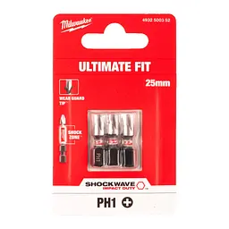 Біта SHOCKWAVE MILWAUKEE, PH1, 25мм, (3шт) - мініатюра 2