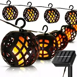 Вулична гірлянда SuperLED Flame Lantern 20 м, ліхтарики з ефектом полум'я - мініатюра 3