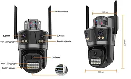 Вулична WiFi IPкамера Besder XM77 9Мп 3 об'єктиви Zoom 8-кратний IcSee - мініатюра 3