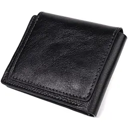 Чоловіче шкіряне портмоне чорне GRANDE PELLE 11.5х9х1.5 см acs0032101 - мініатюра 5