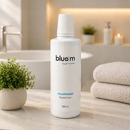 Ополіскувач для ротової порожнини BlueM Oxygen без фтору з активним киснем при афтозному стоматиті, гінгівіті та сухості у роті 500 мл