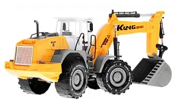 Дитячий екскаватор-навантажувач Ramiz з рухомим ковшем та відкривним капотом 46 см - мініатюра 4