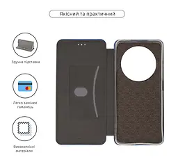 Чехол-книжка для Xiaomi Redmi 14C 4G/A4 5G Poco C75 4G/M7 5G, G-Case, синий, кожаный чехол-книжка из экокожи (PU) и TPU, с магнитом, с подставкой и вместительным кардхолдером, противоударный, защита всего корпуса, ArmorStandart (ARM79386) - мініатюра 3