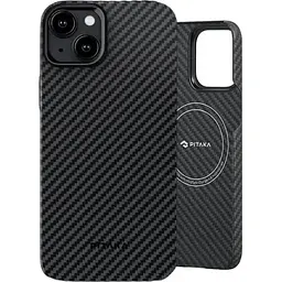 Чохол-накладка Pitaka MagEZ Case 4 Twill 1500D Black/Grey для iPhone 15 Plus