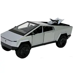 Колекційна металева модель автомобіля Автопром Tesla Cybertruck з квадроциклом, інерцією, світлом та звуком 1:24