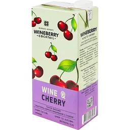 Напій винний WineBerry Wine & Cherry винно-вишневий з соком червоне напівсолодке 1 л - мініатюра 2