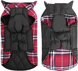 Зимовий водонепроникний двосторонній жилет у клітинку Derby Plaid Red у британському стилі, M Червоний - мініатюра 3