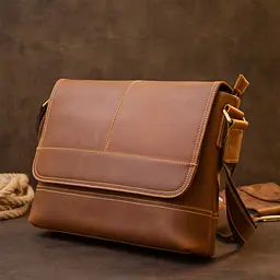 Чоловіча шкіряна сумка Vintage 37,5х27х5,5 см sum0013947 - мініатюра 6