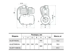 Насосная станция NPO AUJET 110B/24L (4823121302350) - миниатюра 2