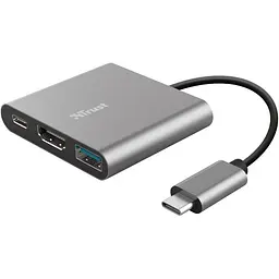 USB-Хаб Trust USB-хаб Dalyx 3-in-1 Multiport USB-C Adapter ALUMINIUM (23772_TRUST)