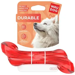 Іграшка для собак Waudog Fun Durable Кістка термопластична гума 200 мм червона - мініатюра 2