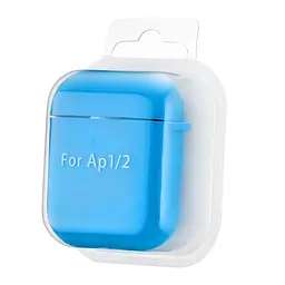 Чохол Silicone Case 2,5mm with microfiber for AirPods 1/2 Wave Blue - мініатюра 2