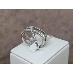 Срібне кільце Агні КАЛІ з фіанітами. 1175/1Р-CZ 17 - мініатюра 3