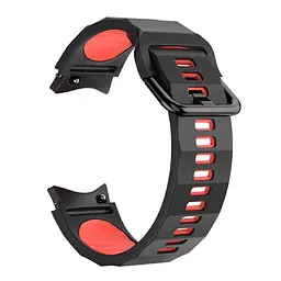 Браслет Ribbed Samsung Galaxy Watch 6 Classic 43mm 6 Classic 47mm - чорно-червоний ширина кріплення 20мм силікон Watchbands (W11-4WB69462336) - мініатюра 2