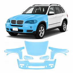 Антигравійна захисна бронеплівка за лекалами для BMW X5 E70 2006-2013 - передня частина авто (капот бампер фари крила)