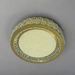 Стильна стельова LED-люстра з кришталем для спальні Linisoln 3218-500 FG золото 140 Вт 50 см до 18 м2 - мініатюра 5