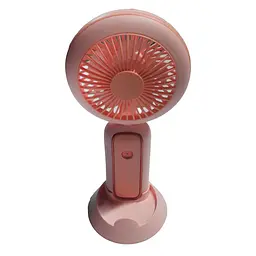 Портативний мінівентилятор Mini Portable Fan 3 Вт із підсвіткою і підставкою для телефона, рожевий, настільний вентилятор
