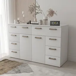 Комод на 8 шухляд з дверима Idea ТКБ-381.1 Білий