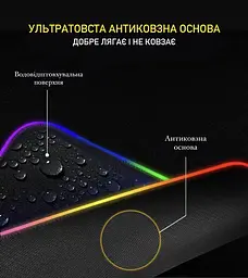 Геймерський килимок для мишки Sky з RGB-підсвічуванням на 360 ° ROG GM 800x300x4 мм (F - A9 - 02) - мініатюра 4