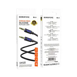 Аудіокабель Borofone BL20 True sound silicone audio cable AUX чорний - мініатюра 2