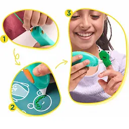 3D-ручка для дитячої творчості 3Doodler Start Plus Мегакреатив 147 стрижнів 9 шаблонів (3DS2B-011) - мініатюра 3