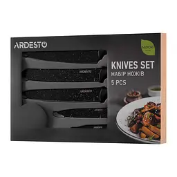 Набор ножей Ardesto Midori, 5 шт., чорний (AR2105BWD) - мініатюра 7